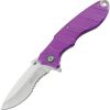 Mtech Linerlock A/O Purple Serrated Satin Blade