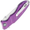 Mtech Linerlock A/O Purple Serrated Satin Blade