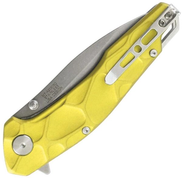 Mtech MTA2050 Linerlock A/O Yellow Thumb Stud