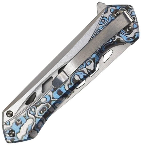 Mtech MTA2052 Linerlock A/O Blue and Silver Aluminum