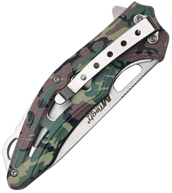 Mtech Linerlock A/O Green Camo Assisted Knife