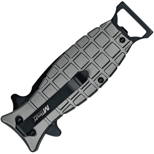 MTech Grenade Linerlock Assisted Opening Gray Aluminum