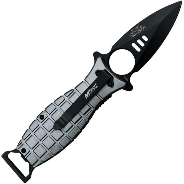 MTech Grenade Linerlock Assisted Opening Gray Aluminum