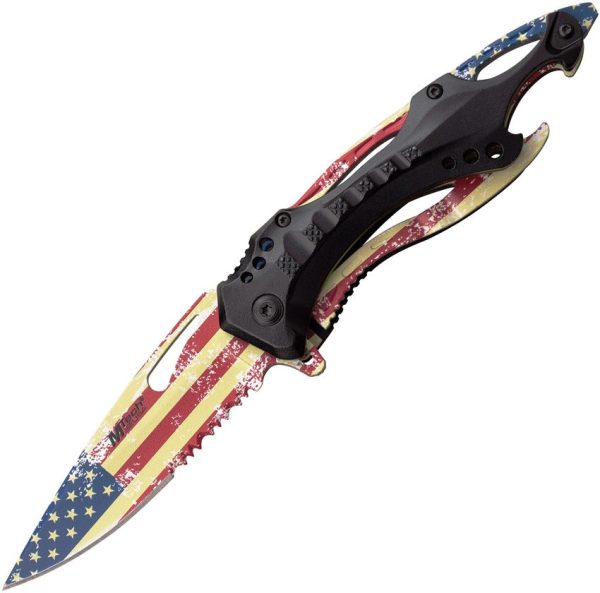 Mtech Linerlock A/O American Flag Assisted Knife