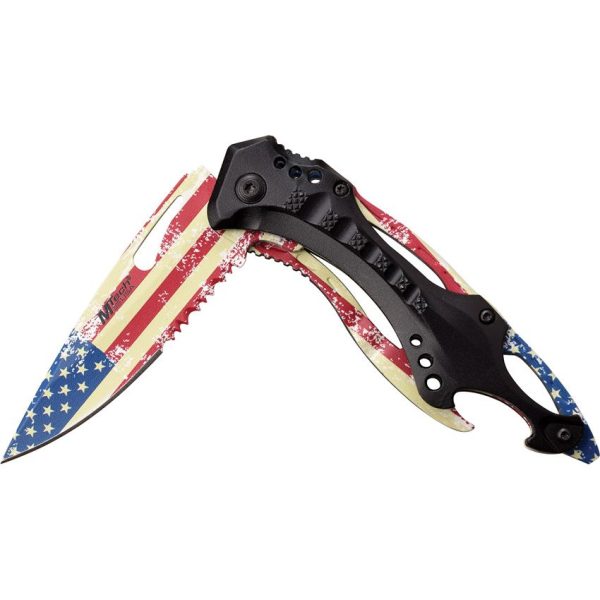 Mtech Linerlock A/O American Flag Assisted Knife
