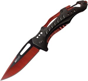 MTech G2 Linerlock Assisted Red Two-Tone Handle