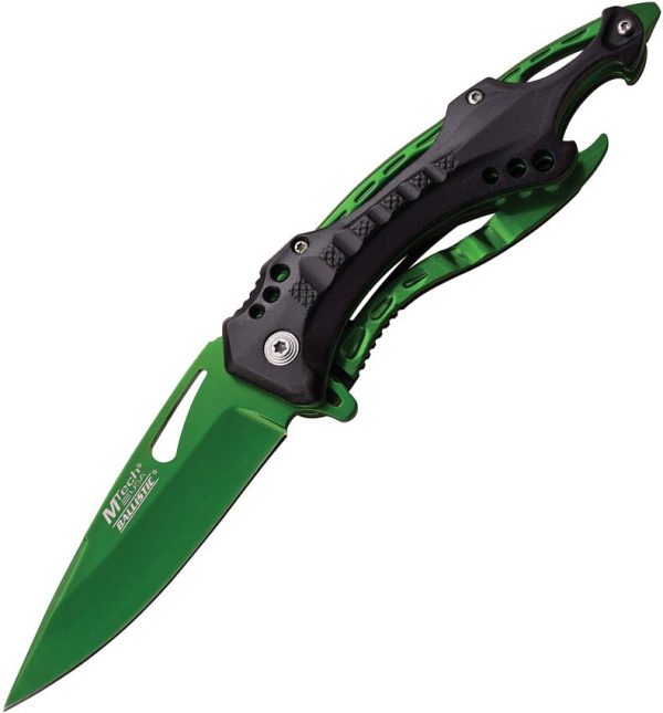 MTech Ballistic Linerlock A/O Green - Serrated