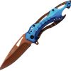Mtech Linerlock A/O Blue Rose-Coated Knife