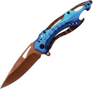 Mtech Linerlock A/O Blue Rose-Coated Knife