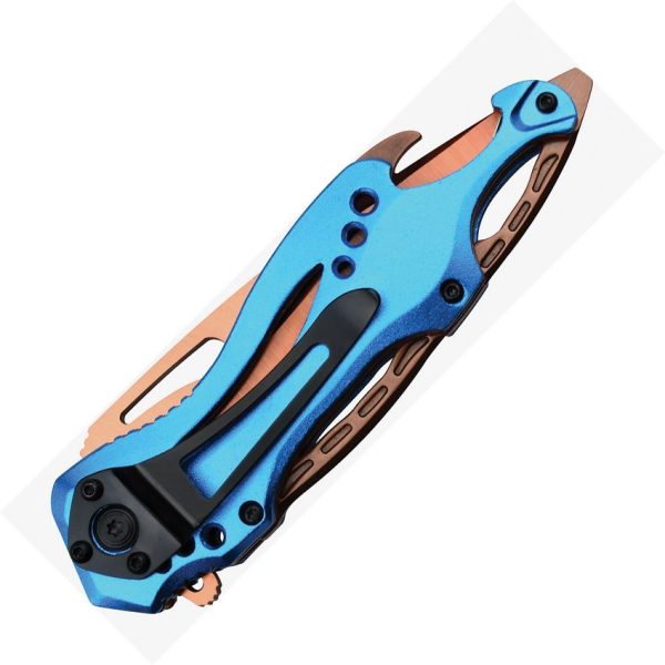 Mtech Linerlock A/O Blue Rose-Coated Knife