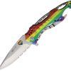 MTech Linerlock A/O Rainbow - Assisted Opening
