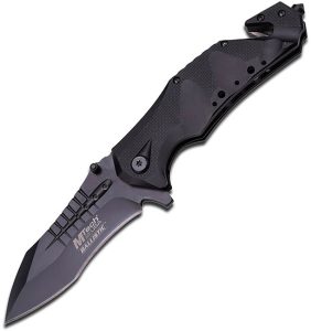 MTech Rescue Linerlock A/O Black - Assisted Folding Knife