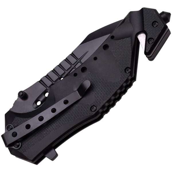 MTech Rescue Linerlock A/O Black - Assisted Folding Knife