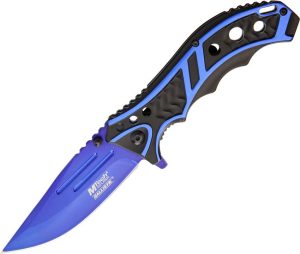 MTech Linerlock Black/Blue Aluminum Assisted Knife