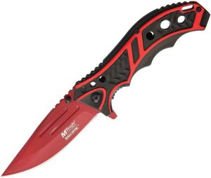MTech Linerlock Assisted Opening Knife - Black/Red Handle