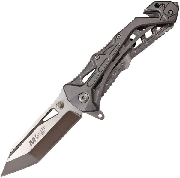 MTech Linerlock A/O Gray Tanto Assisted Folding Knife