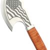 Mtech Axe Flag Fixed Blade 3.5" 3Cr13MoV Stainless Leather