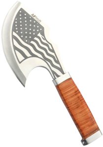 Mtech Axe Flag Fixed Blade 3.5" 3Cr13MoV Stainless Leather