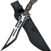 Mtech Fixed Blade 9.25in Black/Brown Wood Handle