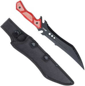 Mtech Fixed Blade 9.25in Brown/Red Wood Handle