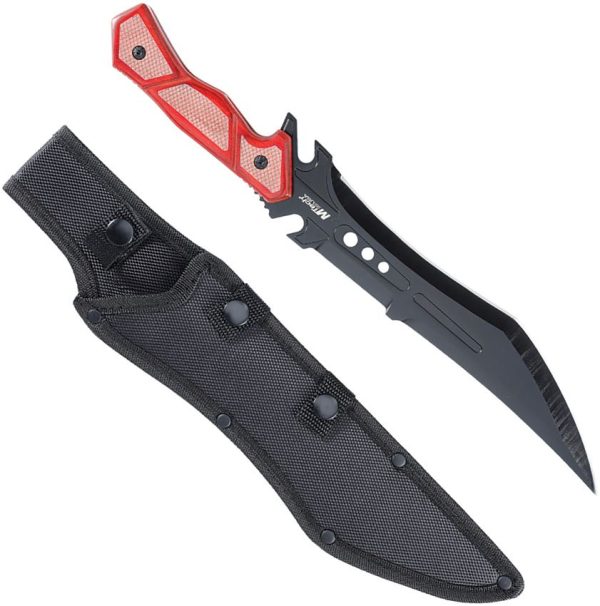 Mtech Fixed Blade 9.25in Brown/Red Wood Handle