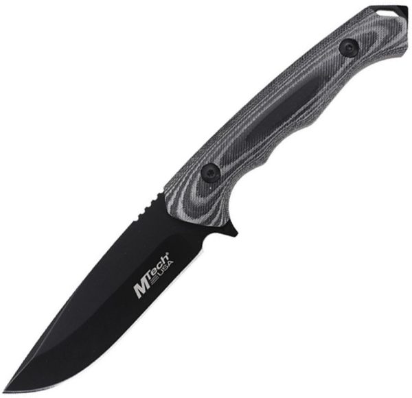 Mtech Fixed Blade 4in Black Canvas Micarta