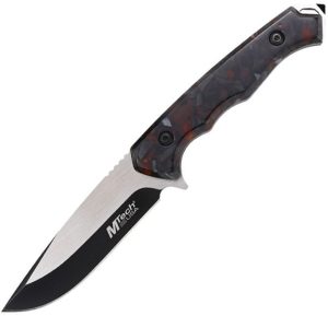 Mtech Fixed Blade 4in Red Acrylic Drop Point