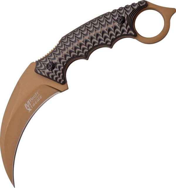 MTech Xtreme Karambit Fixed Blade Knife 3.75" Brown G10