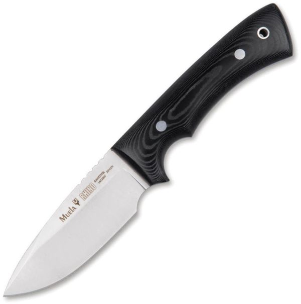Muela Rhino 9-M Black Micarta 14C28N Drop Point