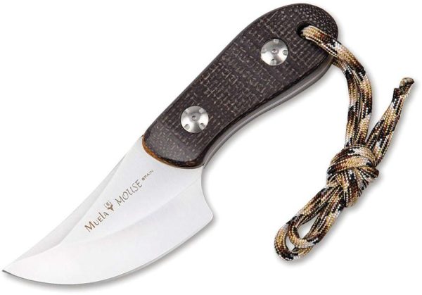 Muela Mouse-7M Fixed Blade Clip Point - Brown Micarta