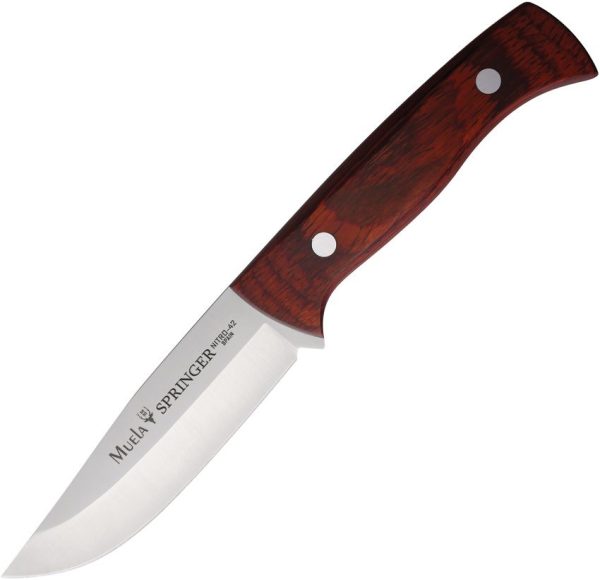 Muela Springer Fixed Blade - Brown Wood 4.25in