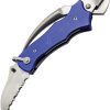 Myerchin Sailors Tool Linerlock Blue Folding Knife Serrated