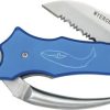 Myerchin Sailors Tool Linerlock Blue Folding Knife Serrated