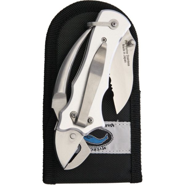 Myerchin Sailors Tool Linerlock Silver Folding Knife Serrated