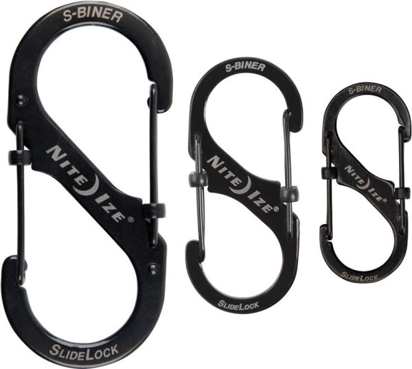 Nite Ize S-Biner Three Pack Stainless Steel Black