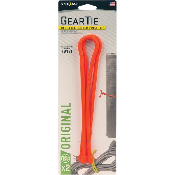 Nite Ize GearTie 18 inch Orange Reusable Twist Tie Pack