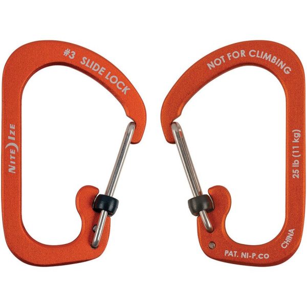 Nite Ize Carabiner SlideLock No3 Orange Aluminum