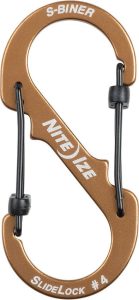 Nite Ize S-Biner Slidelock 4 Brown Aluminum