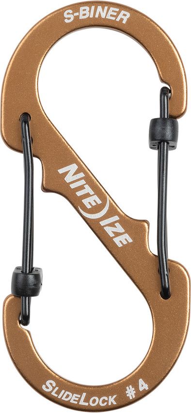 Nite Ize S-Biner Slidelock 4 Brown Aluminum