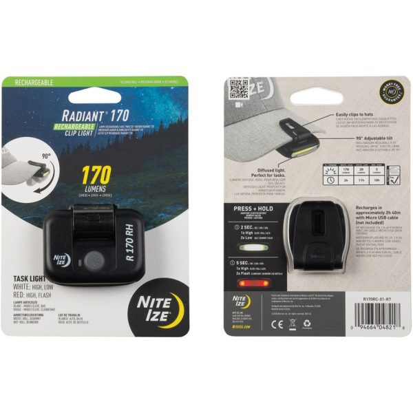 Nite Ize Radiant 170 Rechargeable Clip Light Red Strobe EDC