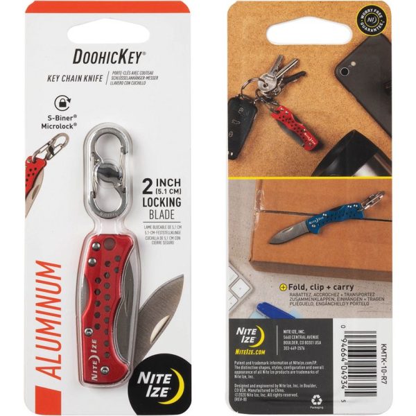 Nite Ize DoohicKey Keychain Knife Red Aluminum