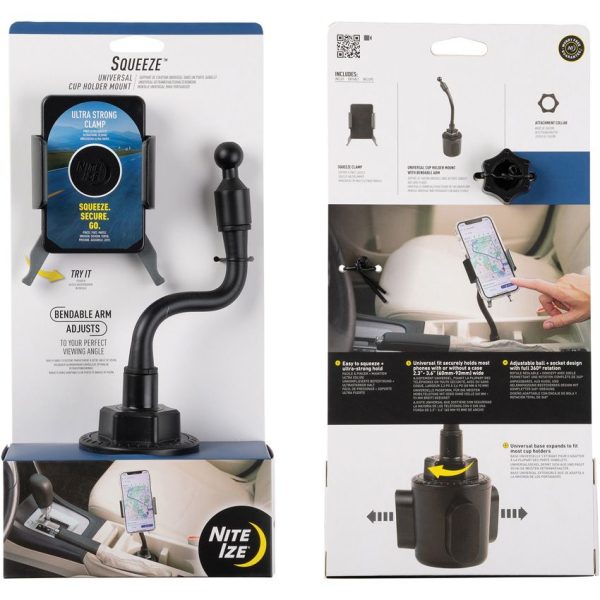 Nite Ize Squeeze Cup Holster Mount Phone Holder Universal