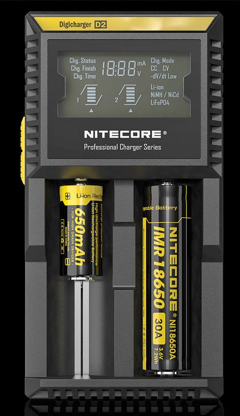 NCD2.jpg Nitecore Digicharger D2 Dual Battery Charger - LCD Display