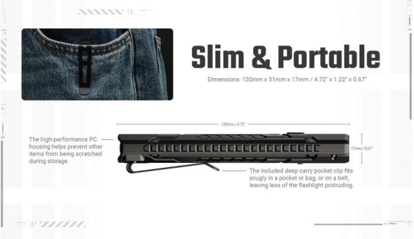 Nitecore EDC07 Tactical Flashlight - Black 1500 Lumens