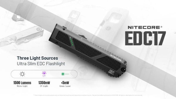 Nitecore EDC17 Ultra Slim Flashlight - 1500 Lumens Multi-Function