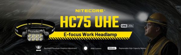 Nitecore HC75 UHE Headlamp - 3000 Lumens Dual Color