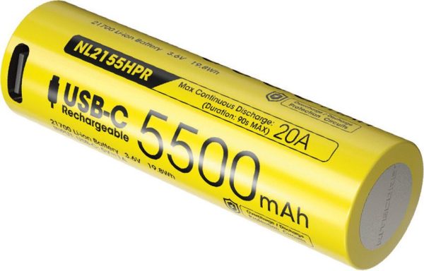 Nitecore 21700 5500mAh USB-C Rechargeable Battery