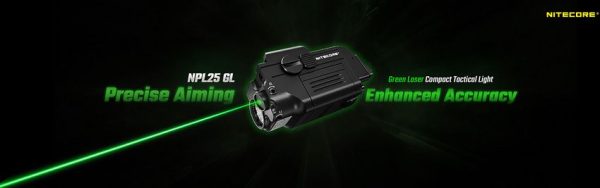 Nitecore NPL25 Compact Tactical Light 900 Lumens Green Laser