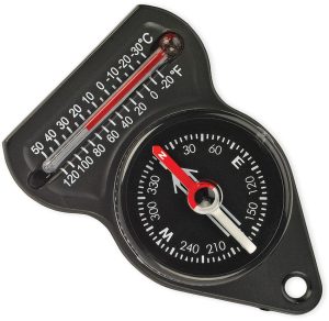 Ndur Mini Compass with Thermometer Keychain