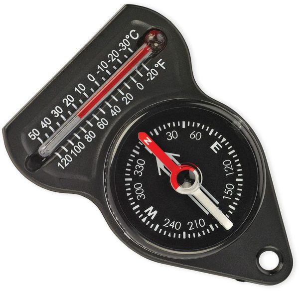 Ndur Mini Compass with Thermometer Keychain